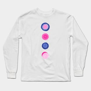 Circles Retro Blue Pink Long Sleeve T-Shirt